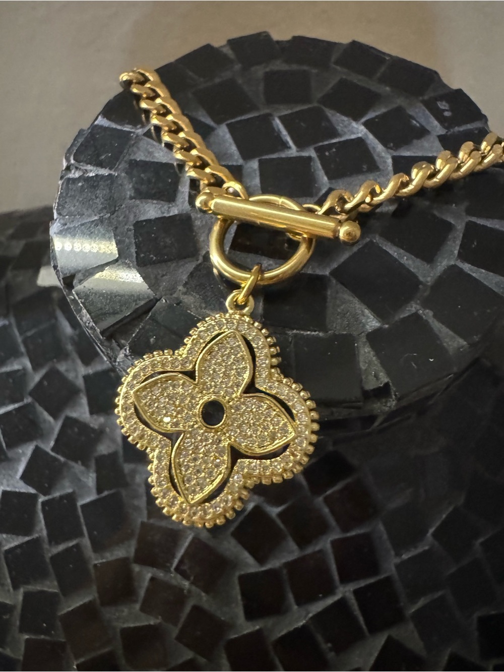 Gold Plated Floral Pendant Bracelet- Women Jewelry